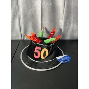 50th birthday Candle Hat "Over The Hill" with Candles on Top